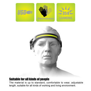 Senter Kepala Sensor LV-20 Multifungsi COB Senter Lampu Tahan Air USB Isi Ulang Pencahayaan Senter