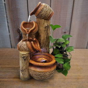 ของตั้งโชว์น้ำพุกระถางดินเผาสไตล์คันทรี่สมัยใหม่ของประดับตกแต่งระเบียงระเบียงวิลล่าสไตล์จีนแนวน้ำไหลไอเดียสร้างสรรค์