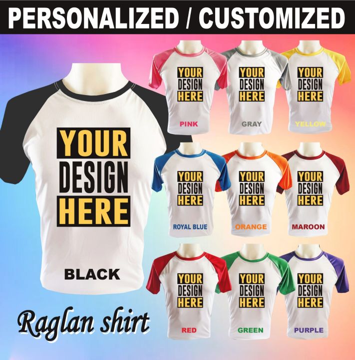 CUSTOMIZED/PERSONALIZED RAGLAN SHIRT SUBLIMATION PRINT UNISEX | Lazada PH