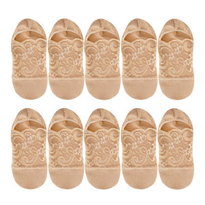 Women Socks Summer Thin Breathable Silicone Non-slip Ladies Invisible Lace Boat Sock Transparent Fashion