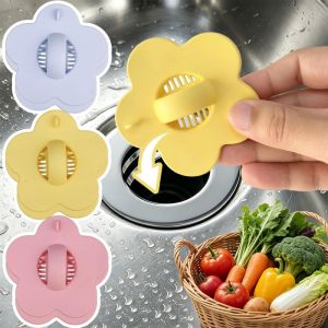 2 in 1 Silicone Flower-Shaped Drain Cover Plug Hair Catcher for Shower Drain Sink Tub Stopper Strainer Cover
