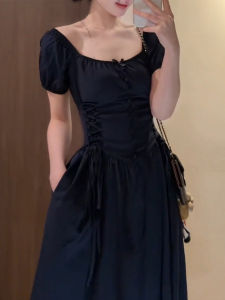 LIRUSHAN | French Puff Sleeve Dress Women Petite Waist