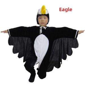 Halloween Childrens Animal Performance Costume Bat Crow Eagle Parrot Yellow Robin Dove Adult Performance Clothes Cartoon Style Velvet Fabric