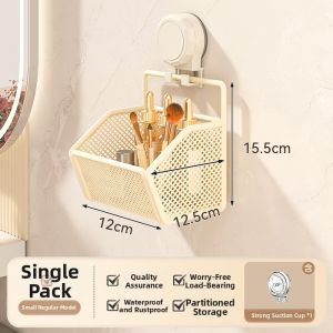Wall Mounted Bathroom Organizer No Drilling