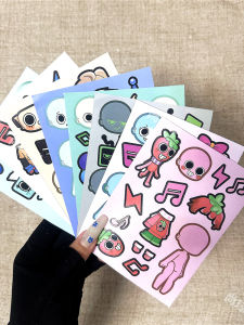 Roblox Dandy Game Face Swap Puzzle Stickers Childrens Educational Scrapbooking DIY Manual Creative Decorative Decals