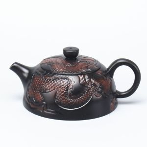 New Purple Clay Tea Pot Lotus and Dragon Design