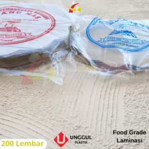 Kertas Nasi Coklat Bunga Bulat Mini Diameter 19cm Elang Mas Biru Alas Piring Lidi Bambu Rotan 100pcs