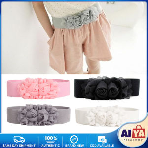 ★Same Day Shipping★ New Fashion Ladies Women Stretch Elasticated Wide Waist Belt Dress Waistband Metal Buckle Flower Belts Stretch Waist Belt