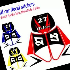 Full Car Decal stickers For Small Apollo Mini Moto Kids E-bike Dirt Pit Bike 2 Stroke 47cc & 49cc