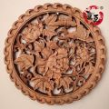 Antique Fortune Sign Carved Solid Camphor Wood Living Room Decorative Plaque. 