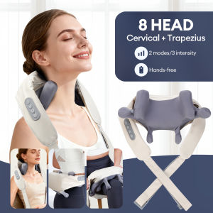 foreverlily | 8-Head Kneading Neck Shoulder Relaxation Massage Shawl Wireless Neck And Shoulder Massager Waist Back Neck Trapezius masajeador