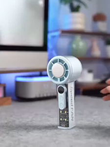 Mini  100-speed handheld small fan cooling semiconductor transparent fan mini silent student office portable Rechargeable Handy Fan with Digital Power LED Display Fan