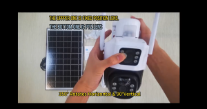 V380 Pro Solar CCTV Camera Dual Lens 8MP Outdoor Waterproof 10X Zoom Wireless IP Camera No WIFI Needed Built-in Battery Infrared night vision two-way audio remote monitoring camera Free SIM Card