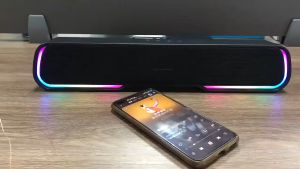 E-HOME Multimedia 5.0 Speaker Bluetooth Soundbar RGB LED Light Computer TV Phone TF 360° Stereo Surround Wireless Bluetooth Speaker Sound Bar GS8 RGB Rhythm Light