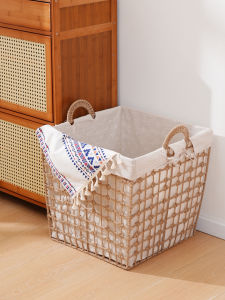 ถังเสื้อผ้าสีบล็อกสไตล์ญี่ปุ่นสำหรับใช้ในบ้าน ถังใส่เสื้อผ้าสีดำและสีขาว ถังใส่เสื้อผ้าสีทองแดง ถังใส่เสื้อผ้าสีขาว