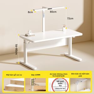 MEIHAOTONGNIAN | Bàn Học Điều Chỉnh Được Từ Gỗ Cứng Cho Trẻ Em