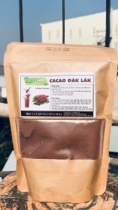 Bột Cacao nguyên chất 100% Daklak loại 1 500g (dạng túi lon pet ) bột ca cao Đắk Lắk nhà làm không đường thơm ngon SUNNYFOODVN
