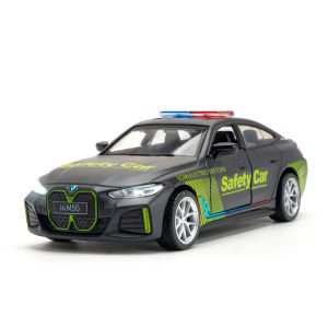 1:34 Scale BMW i4 M50 Police Alloy Car Model Diecast Car Sound Light Car Lovers Collection Kids Birthday Gift Metal Boys Toys