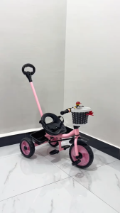 BEIGE Sepeda Anak Roda 3 3in1 Keranjang Putar & Rebah Multifungsi Usia 1-8Tahun Aman