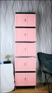 LEORA Lemari Pakaian Plastik Mizca Lemari Plastik Susun Rak Baju Serbaguna Lemari Cermin Furniture