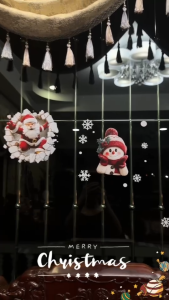 สติกเกอร์ติดรถ คริสมาสต์ สติกเกอร์ตกแต่งวันคริสต์มาส กันน้ําทนแดด ตกแต่งตู้เย็น หน้าต่าง แอร์ มอเตอร์ไซค์ กระเป๋า Car Sticker พร้อมส่ง