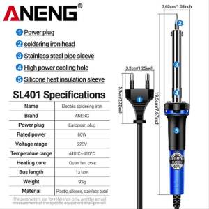 ANENG | ANENG SL401 Soldering Iron Is Suitable for Electrical Maintenance Automotive Welding and Adjustable Temperature Welding Tools