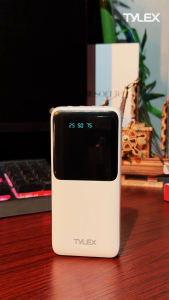 TYLEX XP201 Portable Power Bank 20000mAh with Built-in Type-C Lightning Micro USB & USB Cables 4 Outputs 3 Inputs and LED Display for iphone & Android
