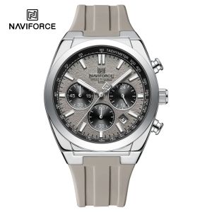 Naviforce | Top Brand NAVIFORCE Men Multifunctional Chronograph Watch 3ATM Waterproof Luminous Hands Silicone Strap Mens Quartz Watch Gift