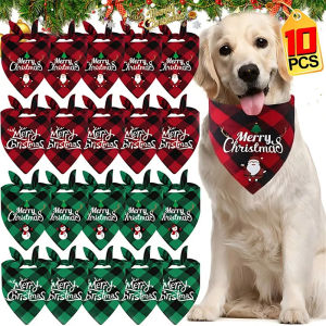 Dizoey 10/1PCS Pet Triangle Scarf For Large Dog Christmas Party Dog Bandanas Dog Drool Bib Pet Grooming Accessories Pet Supplies