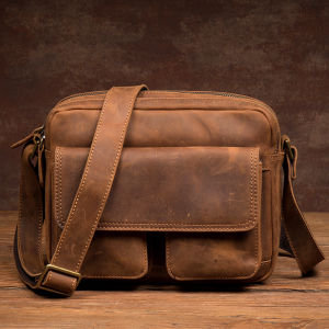 Mantime | Retro Handmade Crazy Horse Leather Crossbody Bag