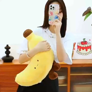 Banana Plush Doll With Long Legs Hugging Pillow For Office Sleep Kids Adult Cute Fruit Soft Toy Mainan