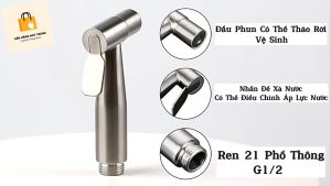 VÒI XỊT VỆ SINH INOX 304 SIÊU MẠNH CAO CẤP