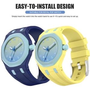 Bộ Vỏ Máy Tính 2 Trong 1 Kèm Dây Đeo Cho Đồng Hồ Swatch AP Royal Pop Ốp Silicon Mờ Dây Đeo Đồng Hồ Phụ Kiện