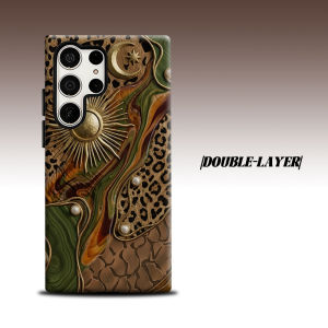 Leopard Moon For Samsung Galaxy S26 S25 S24 A56 A36 Dual Layer Luxury Fashion Full Lens Protective Case