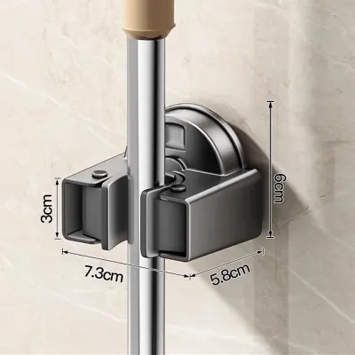 Wall Mounted Mop Clips Suction Cup Mop Organizer Rack Brush Broom Hanger Holder Waterproof Kitchen Bathroom Organizer Shelf Hook