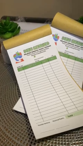 Nota Costum 1/3 dengan 1 atau 2 Ply Gratis Desain Dan Logo Bebas Nama Sendiri di Ozone Grafika