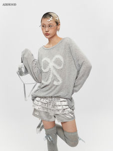 AIRHOOD Spring Summer Loose Long Sleeve T-Shirt Women Thin Lazy Style over Shirt Top Butterfly Knot Design Casual Sweet Spicy