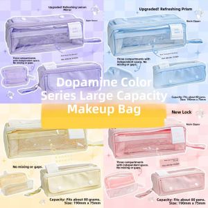 High Capacity Makeup Bag Girls Stationery Pencil Case Transparent Organizer Bag Large Size Ins Super Capacity Cosmetic Bag