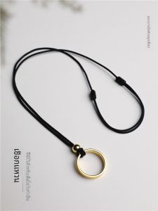 Ring Lanyard Peace Buckle Pendant Rope Jade Buckle Necklace Rope Hetian Jade Huaigu Strap round Pendant Rope Adjustable