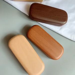 Fashion Retro Wood Grain Frame Glasses Spectacle Case Sunglasses Optical Glasses Box Wood Grain Brushed