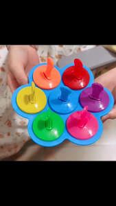 EFHL0787 Cetakan Es Krim Bulat 7 Lubang Warna-warni Food Grade & Anti Lengket