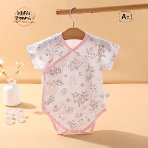 Baby Summer Thin Pure Cotton Short Sleeve Bodysuit Protective Belly Clothes No Seam Baby Clothes Boys Girls Universal