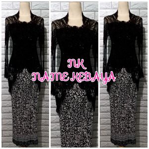set kebaya pesta kebaya hitam MURAH + longtorso dan rok prisket