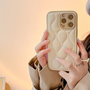 CrashStar Fashion Ripple Cloth Skin-friendly Silicone Shockproof Phone Case For iPhone 15 14 Pro Max Plus 13 12 11 Pro Max Anti-fall Phone Casing Hard Cover With Full Cover Lens Camera Protection Shell Hot Sale