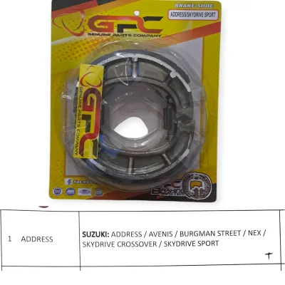 GPC Brake Shoe Burgman Street/ Skydrive Sport/ Address/ Skydrive Cross Over