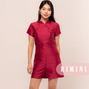 RIMINI - Jumpsuit Wanita Celana Pendek Scallop Cheongsam Size XS-XL - Fanqia Romper 5262