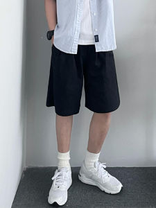 Black American Sports Quick Dry Shorts Men Summer Cool Running Fitness Ice Silk Lightweight Casual Five-Quarter Length Pants