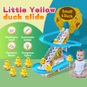 [Ready Stock] Electric Duck Track Slide Toys Boys Girls Ducks Climb Stairs Toy Baby LED Lights Music Roller Coaster for Kids Funny Baby Toys  鸭子爬楼梯玩具