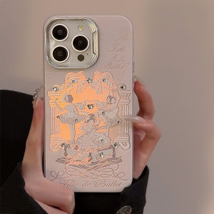 Ballet Girl iPhone 15 Case Compatible with 14 pro Max 12 Apple 13 Laser 16 Furry Rope 14 Hard Silicone Protective Cover Anti-Fall