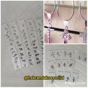 (1PCS) MAINAN KALUNG SALIP / LIONTIN SALIP / AKSESORIS KALUNG / MAINAN KALUNG SALIP STAINLESS STEEL / MAINAN KALUNG ANTI KARAT / MAINAN KALUNG 2 UKURAN / LSK7319